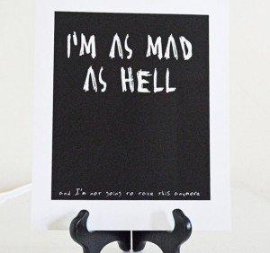 Mad As Hell Network Movie Quote Print Archival Print by mothrasue, $12 ...