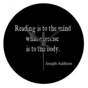 Vintage Addison Reading Mind Inspirational Quote Wall Clocks