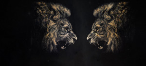 cool lion illustration Facebook cover
