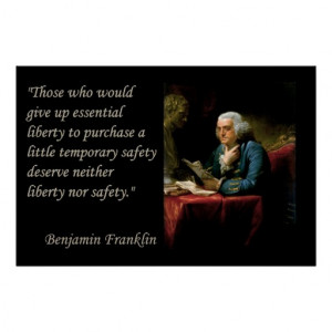 Benjamin Franklin Liberty Freedom Quote Print