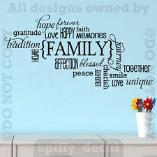 Family Memories Love Home Happy Smile Quote Wall Decal Vinyl Decor ...