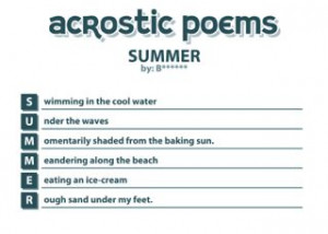 Summer Poems For Kids Summer acrostic poem