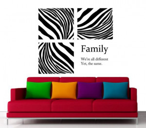 Family are like Zebra Quotes - Zebra Stripe Wall Art - Decal, Sticker ...
