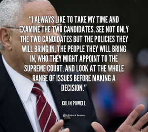 quote Colin Powell i always like to take my time 106937 1 png
