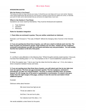 MLA Style Poetry by tyndale