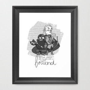 Legolas and Gimli quote Framed Art Print