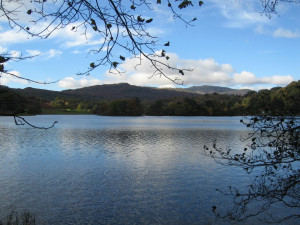 Blue sky over Rydal Water, where poet William Wordsworth walked