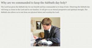 ... - What blessings do you enjoy because you keep the Sabbath day holy
