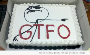 GTFO Going Away Cake