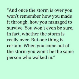 Once the storm is over...