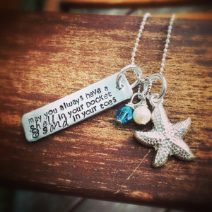Ocean Lovers Sea Star Quote Necklace