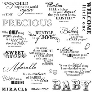 Fiskars - Clear Acrylic Stamps - 8 x 8 - Precious Baby Quotes