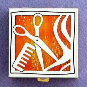 Customize this cute pill box for a hair stylist.