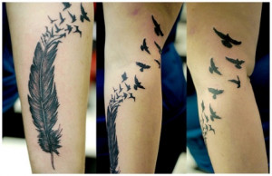 Tatuagem de Pena, Pássaro, Significado, Fotos, onde fazer, desenhos ...
