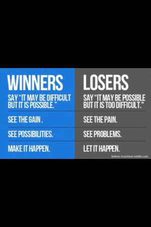 Differences from winners and losers