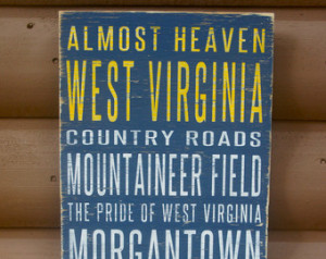 West Virginia University Distressed Wood Sign--Great Father's Day Gift ...