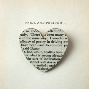 Image of Jane Austen - 'Pride and Prejudice' original book page brooch