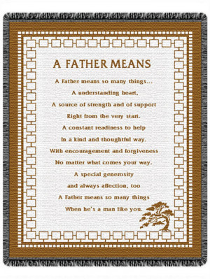 Details about A Father Means North American Made Loving Quotes Woven ...