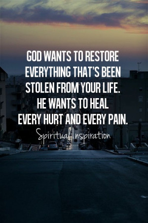 GOD wants to restore..