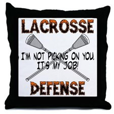Lacrosse Defense Throw Pillow for