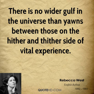 ... between those on the hither and thither side of vital experience