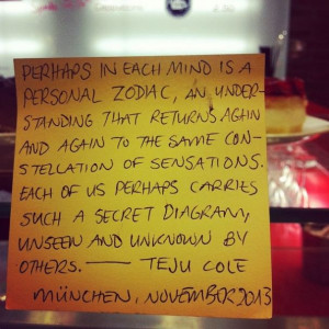 Teju Cole #litmuc13 #denkzettel