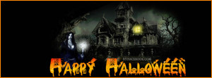 Witch in front of a haunted house Timeline Covers