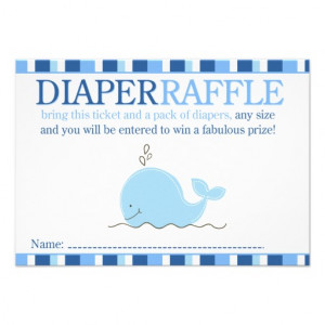 Little Blue Whale Baby Shower Diaper Raffle Card from Zazzle.com