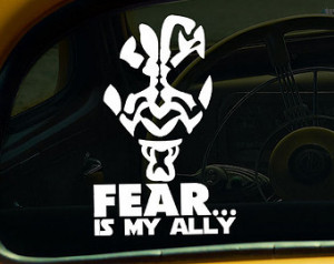Star Wars Inspired Darth Maul Fear is my Ally Quote Sith Logo Auto ...