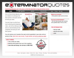 Exterminator Quotes - website design by Laura Ruggeri