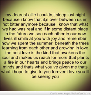 Noahs Letter To Allie The Notebook