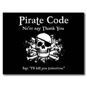Pirate Code: Thank You Post Card