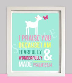 Nursery Wall art - Woodland - Girl's Room Art - Deer Butterfly - Bible ...