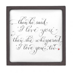 love you Handwritten romantic quote Premium Trinket Box