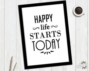 Happy Quote Print Positive Affirmation Printable wall art by ukra, $5 ...