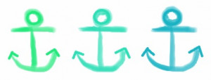 summer painting green water blue ocean anchor sean salt anchors