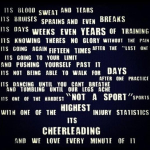 feel that the skill and ability of Cheerleaders is so often over ...