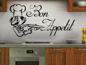 Bon Appetit Chef Quote Wall Decal