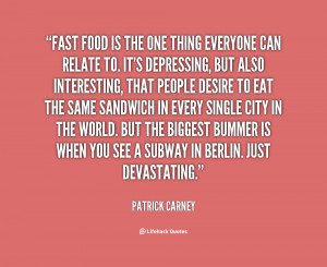 ... food is hitting McDonald’s, the number one global fast-food chain