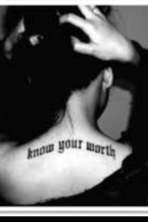 Know your worth tattoo. Smaller with a crown on the neck :) Tattoo ...