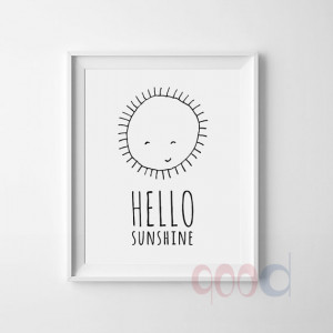 Cartoon Sun and sunshine Quote Canvas Art Print, Wall Pictures for ...