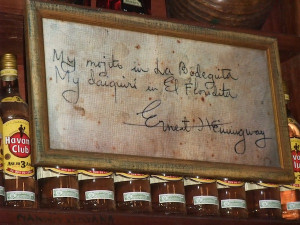 Hemingway Quote Bodeguita 300x225 Cuba – Revolution, Cigars and Cars