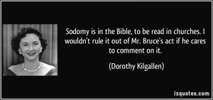 Sodomy is in the Bible, to be read in churches. I wouldn't rule it out ...