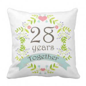 28th Anniversary Gift Throw Pillow