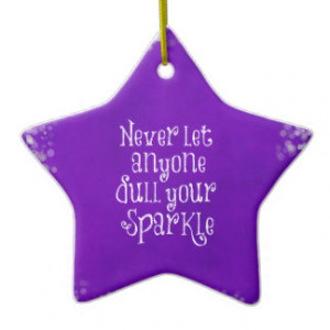 Purple Girly Inspirational Sparkle Quote Ornaments