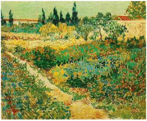 Vincent van Gogh's Flowering Garden with Path Painting