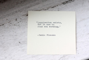 Typewriter Font Quotes Pablo picasso quote typed on a