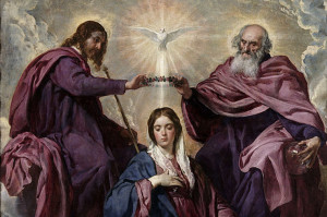 The Crowning of the Virgin by the Trinity” (detail) by Velázquez