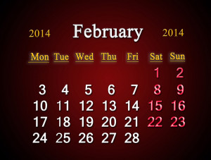 February 2014 Calendar With Holidays. Happy 8th Monthsary Sms. View ...