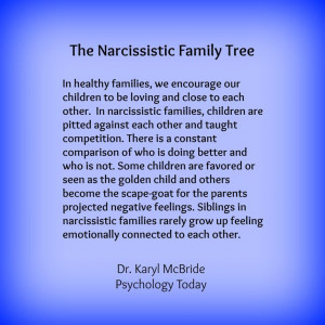 ... favoritism he did NOT show. A Narcissist mother is a monster. She is a